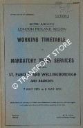 Working Timetable of Mandatory train services - Section J - St. Pancras and Wellingborough and branches 7 May 1973 to 5 May 1974 by British Railways London Midland Region